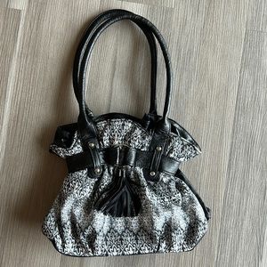 Black and White Cinched Purse
